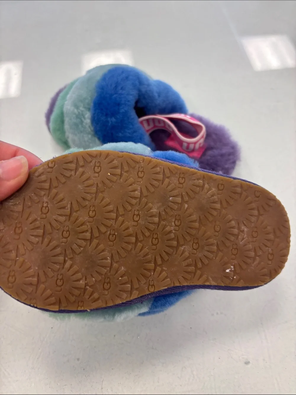 UGG Rainbow Fluff kids Slide shoes